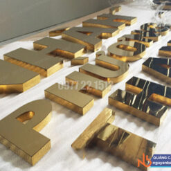 Biển hiệu inox vàng đồng