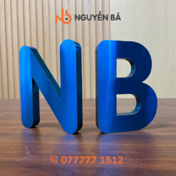 Chữ inox xanh dương xước