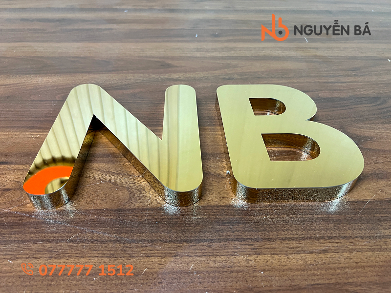 Gia công chữ inox vàng gương gia rẻ bền đẹp TPHCM