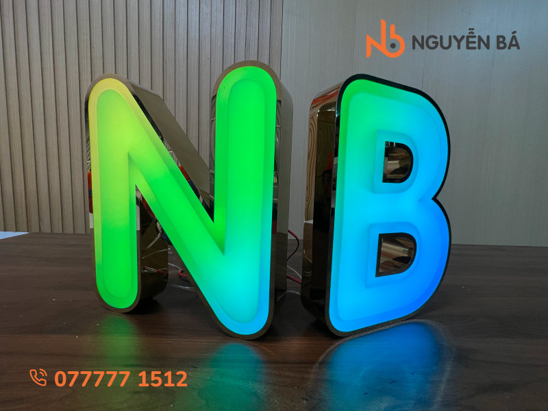 Chữ inox LED full màu chạy viền gia công tại TPHCM